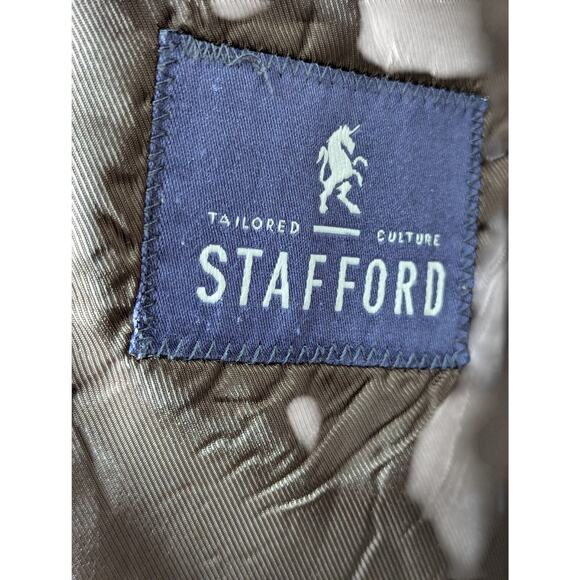 Stafford Men's 48R Brown Corduroy Classic Blazer Elbow Patch Jacket Sport Coat - Picture 6 of 8